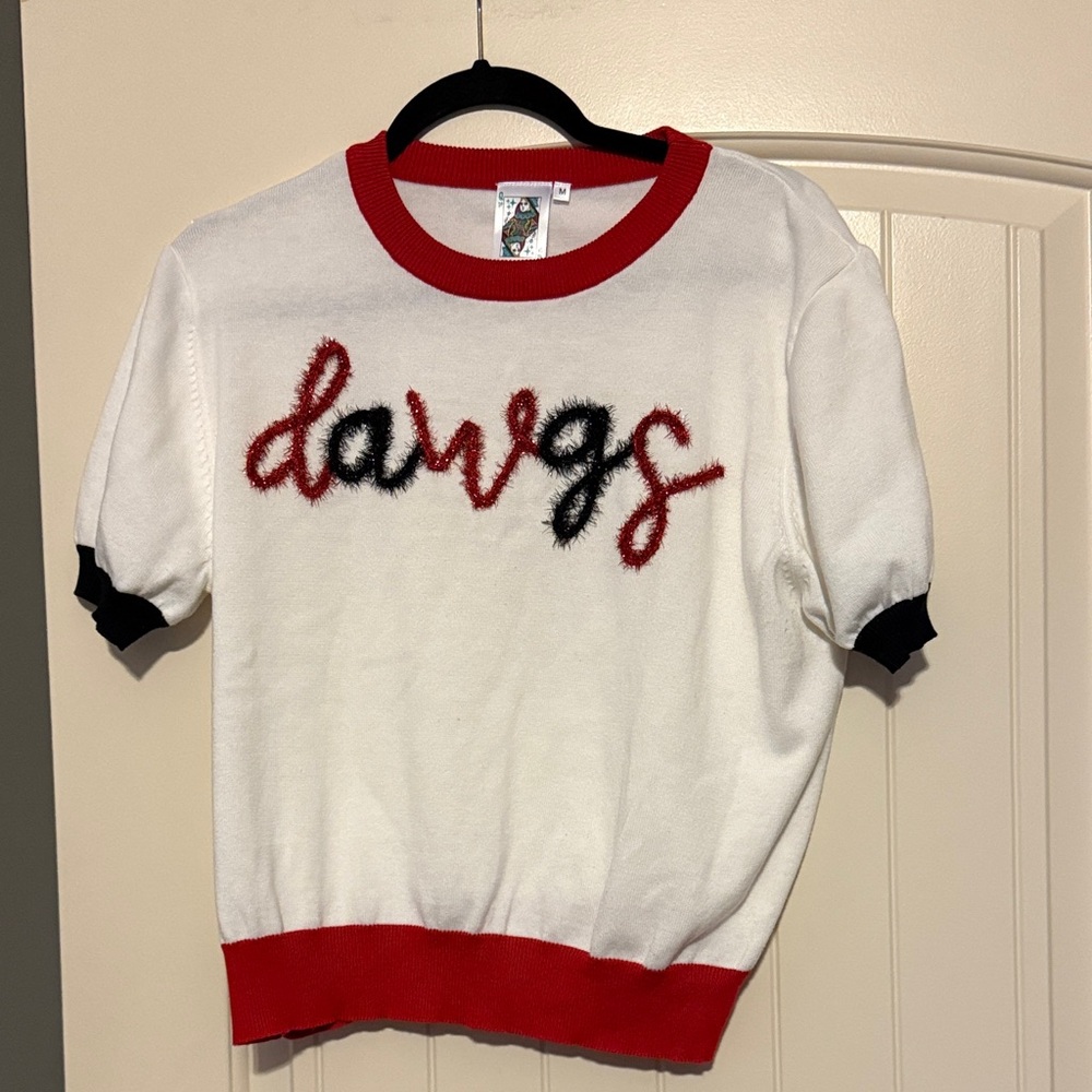 QUEEN OF SPARKLES White and Red Blouse